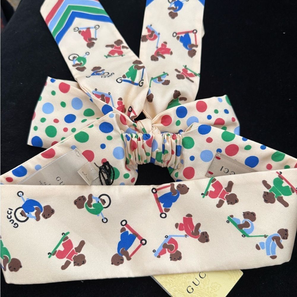 Gucci Kids Multicolor Bear Print Headband fits women’s small / m